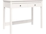 Syfax™ Scrivania Con Cassetti Bianca 100X50X78 Cm Legno Massello Pino