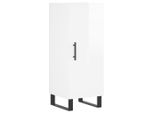 Syfax™ Credenza Bianco Lucido 34,5X34X90 Cm In Legno Multistrato