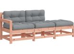 Syfax™ Set Divani Giardino 3Pz Con Cuscini Legno Massello Di Douglas