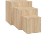 Syfax™ Tavolini 3 Pz Rovere Sonoma In Truciolato