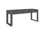 Syfax™ Panca Da Giardino Grigia 110X38X45 Cm Legno Massello Di Pino