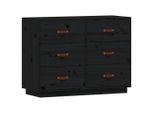 Syfax™ Credenza Nera 100X40X75 Cm In Legno Massello Di Pino