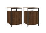 Syfax™ Comodini Rovere Marrone 2 Pz 40X42X60 Cm Legno Multistrato