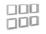 Syfax™ Mensole Parete A Cubo 6 Pz Grigio Cemento 30X15X30 Cm