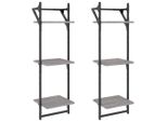 Syfax™ Mensole A Parete Con Aste 2Pz Grigio Sonoma 30X25X100 Cm