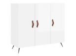 Syfax™ Credenza Bianco Lucido 90X34X80 Cm In Legno Multistrato