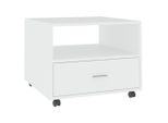Syfax™ Tavolino Da Salotto Bianco 55X55X40 Cm In Legno Multistrato
