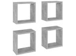 Syfax™ Mensole Parete A Cubo 4 Pz Grigio Cemento 26X15X26 Cm