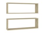 Syfax™ Mensole Parete Cubo 2Pz Rovere Sonoma 80X15X26,5Cm Multistrato