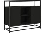 Syfax™ Credenza Nera 100X35X80 Cm In Legno Multistrato