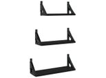 Syfax™ Set Mensole Da Parete 3Pz Nero In Legno Multistrato