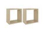 Syfax™ Mensole Parete A Cubo 2 Pz Rovere Sonoma 26X15X26 Cm
