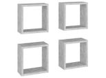 Syfax™ Mensole Parete A Cubo 4 Pz Grigio Cemento 30X15X30 Cm