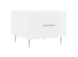Syfax™ Tavolino Da Salotto Bianco Lucido 50X50X40 Cm Legno Multistrato