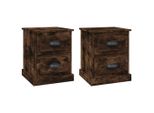 Syfax™ Comodini 2 Pz Rovere Fumo 39X39X47,5 Cm In Legno Multistrato