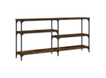 Syfax™ Tavolo Consolle Rovere Fumo 160X29X75 Cm In Legno Multistrato