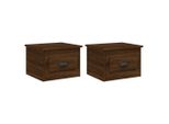 Syfax™ Comodini A Parete 2 Pz Rovere Marrone 41,5X36X28 Cm