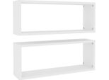 Syfax™ Mensole Parete A Cubo 2Pz Bianche 60X15X23 Cm Legno Multistrato