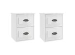 Syfax™ Comodini A Parete 2 Pz Bianco Lucido 41,5X36X53 Cm