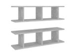 Syfax™ Mensole A Parete 2 Pz Grigio Cemento 75X18X20 Cm In Multistrato