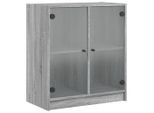 Syfax™ Mobile Con Ante In Vetro Grigio Sonoma 68X37X75,5 Cm