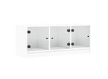 Syfax™ Mobile Porta Tv Con Ante In Vetro Bianco 102X37X42 Cm
