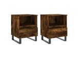 Syfax™ Comodini 2Pz Rovere Fumo 40X35X50 Cm In Legno Multistrato