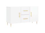 Syfax™ Credenza Bianco Lucido 100X36X60 Cm In Legno Multistrato