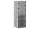 Syfax™ Mobile A Muro Con Ante In Vetro Grigio Sonoma 35X37X100 Cm