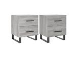 Syfax™ Comodini 2 Pz Grigio Sonoma 40X35X47,5 Cm In Legno Multistrato