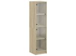 Syfax™ Credenza Con Ante In Vetro Rovere Sonoma 35X37X142 Cm