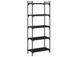 Syfax™ Libreria A 5 Ripiani Nera 60X30X154 Cm In Legno Multistrato
