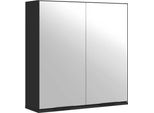 Syfax™ Armadietto Specchio Da Bagno Nero 64X20X67 Cm Legno Multistrato