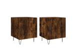 Syfax™ Comodini 2 Pz Rovere Fumo 40X40X50 Cm In Legno Multistrato