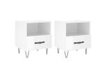 Syfax™ Comodini 2 Pz Bianco Lucido 40X35X47,5 Cm In Legno Multistrato
