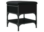 Syfax™ Panca Porta Scarpe Nera 42X42X45 Cm In Legno Multistrato