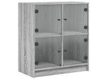 Syfax™ Mobile Con Ante In Vetro Grigio Sonoma 68X37X75,5 Cm