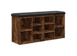 Syfax™ Panca Porta Scarpe Rovere Fumo 102X32X50 Cm Legno Multistrato