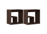 Syfax™ Tavolini 2 Pz Rovere Marrone 50X30X50 Cm In Legno Multistrato
