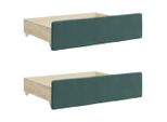 Syfax™ Cassetti Da Letto 2Pz Verde Scuro Legno Multistrato E Velluto