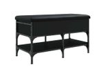 Syfax™ Panca Porta Scarpe Nera 82X42X45 Cm In Legno Multistrato