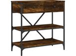 Syfax™ Tavolino Consolle Rovere Fumo 75X34,5X75Cm Legno Multistrato