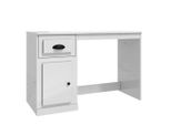 Syfax™ Scrivania Cassetto Bianco Lucido 115X50X75 Cm Legno Multistrato