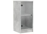 Syfax™ Mobile Con Ante In Vetro Grigio Cemento 35X37X75,5 Cm