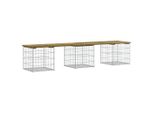 Syfax™ Panca Da Giardino Design Gabbione 203X44X42 Cm Pino Impregnato