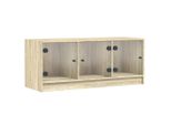 Syfax™ Mobile Porta Tv Con Ante In Vetro Rovere Sonoma 102X37X42 Cm