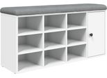 Syfax™ Panca Porta Scarpe Bianca 102X32X50 Cm In Legno Multistrato