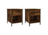 Syfax™ Comodini 2 Pz Rovere Fumo 40X42X50 Cm In Legno Multistrato