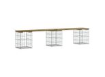 Syfax™ Panca Da Giardino Design Gabbione 203X31X42 Cm Pino Impregnato