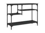 Syfax™ Tavolino Consolle Con Ripiani Nero 100X35X75 Cm